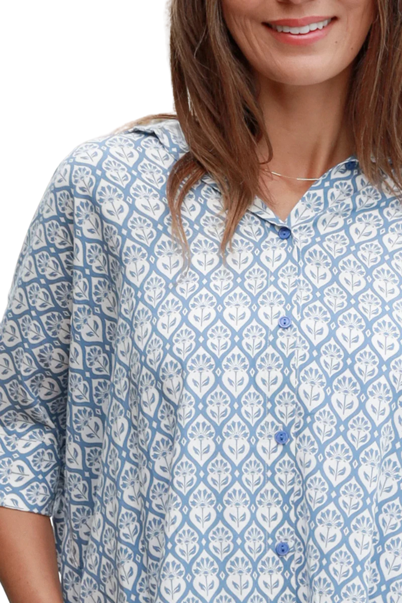Ava Mia | Womens Beverly Blue Shirt (Blue)