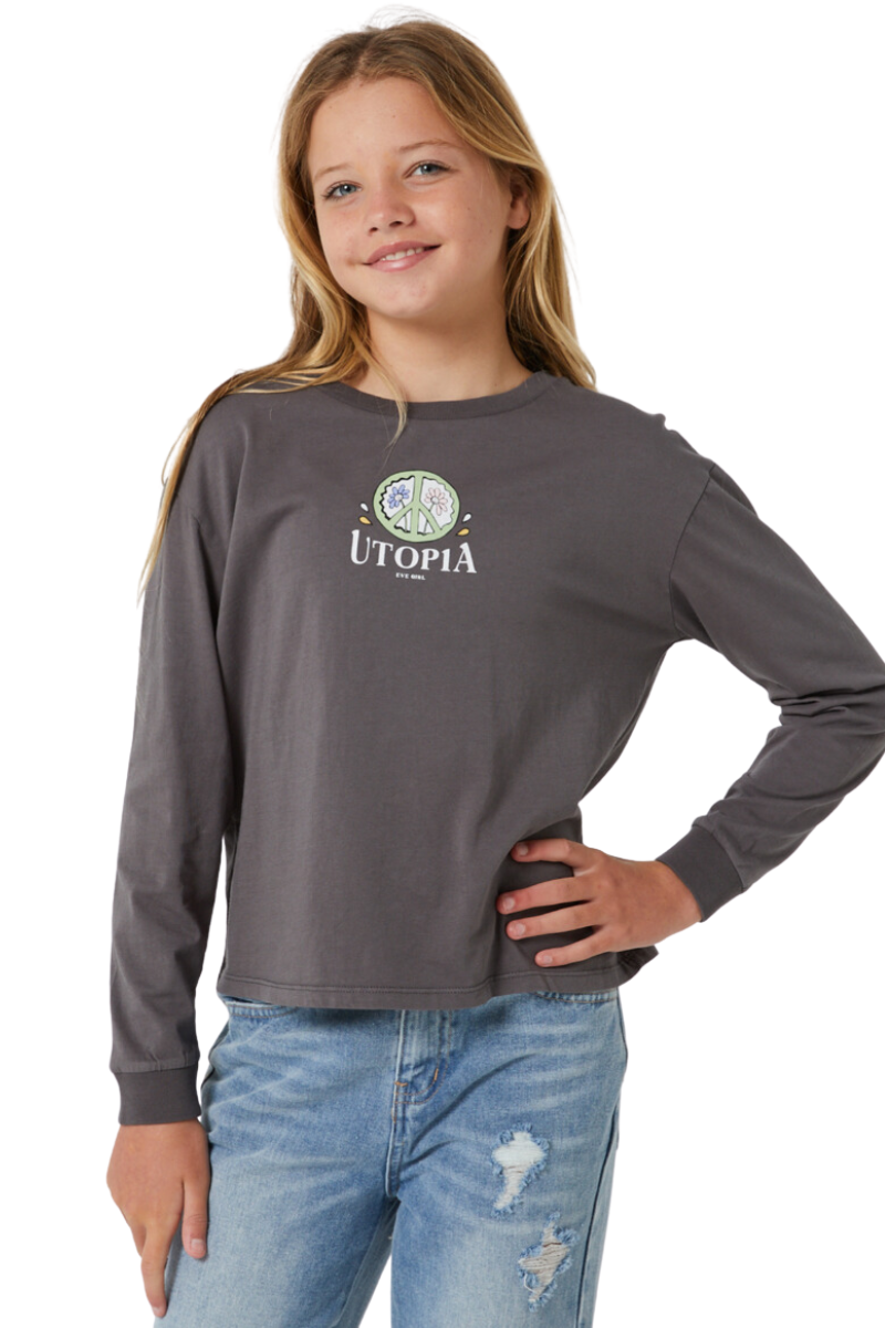 Eve Girl | Girls Utopia Ls Tee (Charcoal)