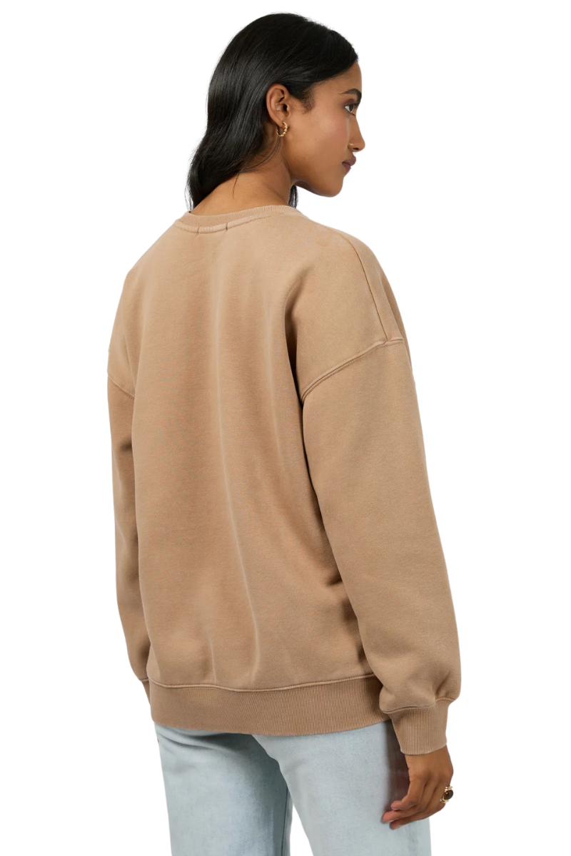 All About Eve | Women's Vital Washed Oversized Crew (Tan)