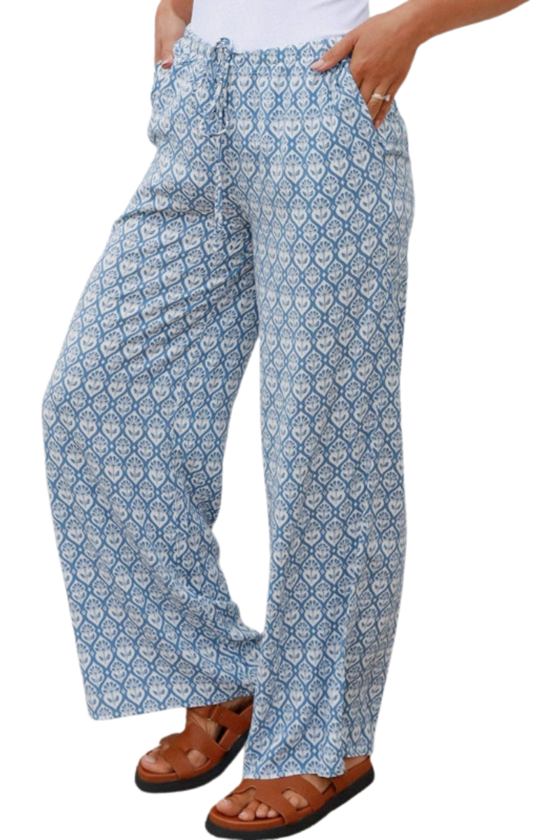 Ava Mia | Womens Beverly Blue Pants (Blue)