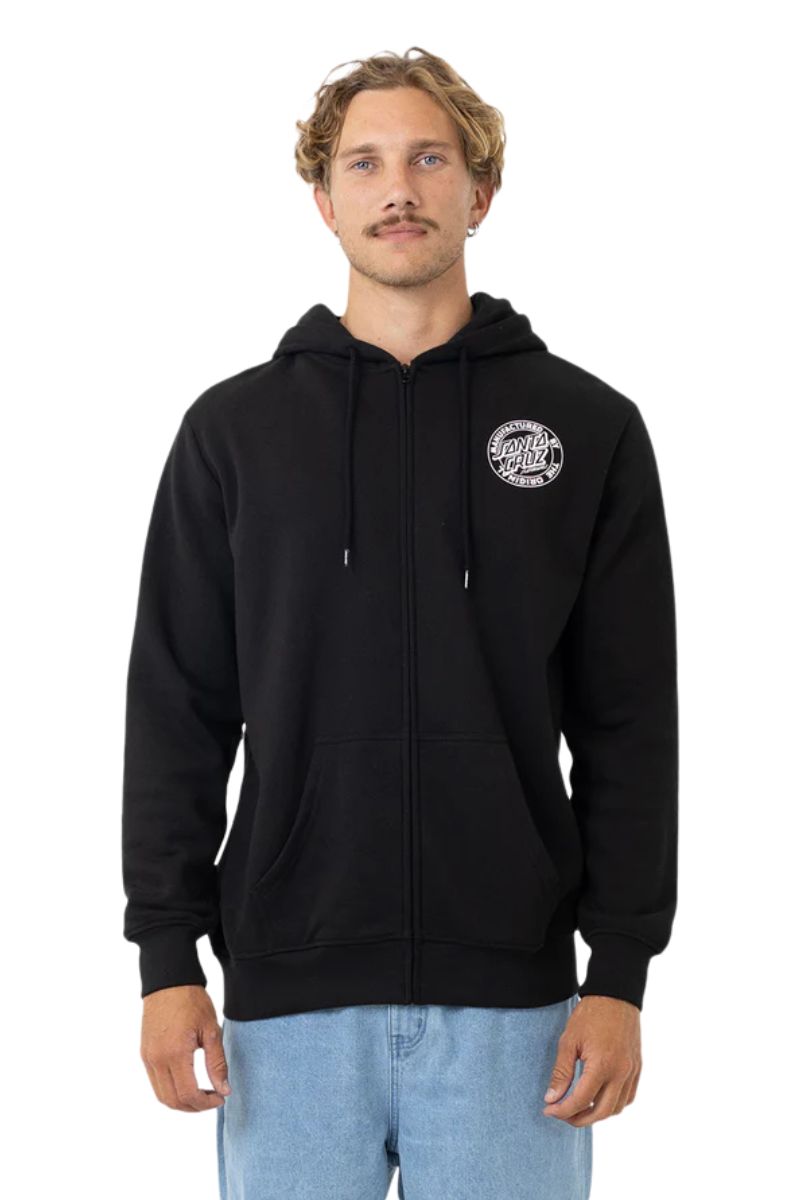 Santa Cruz | Mens OS MFG Dot Full Zip Hoodie (Black)