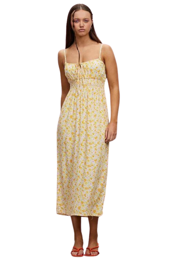 All About Eve | Womens Frida Floral Midi Dress (Yellow)