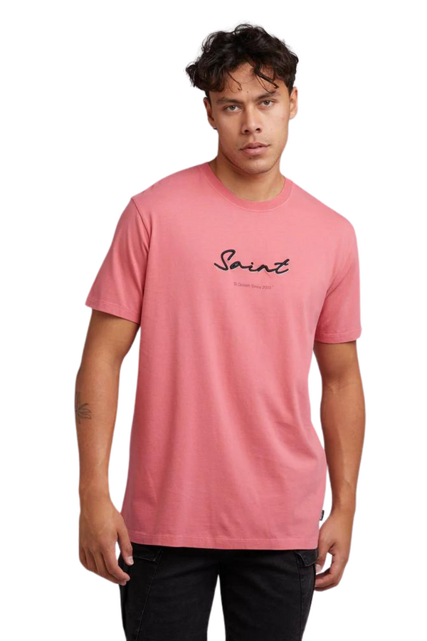 St Goliath | Mens Double Script Tee (Melon)