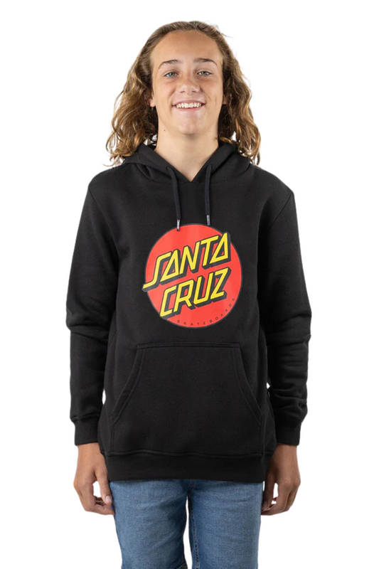 Santa Cruz | Boys Classic Dot Front Hoodie (Black)