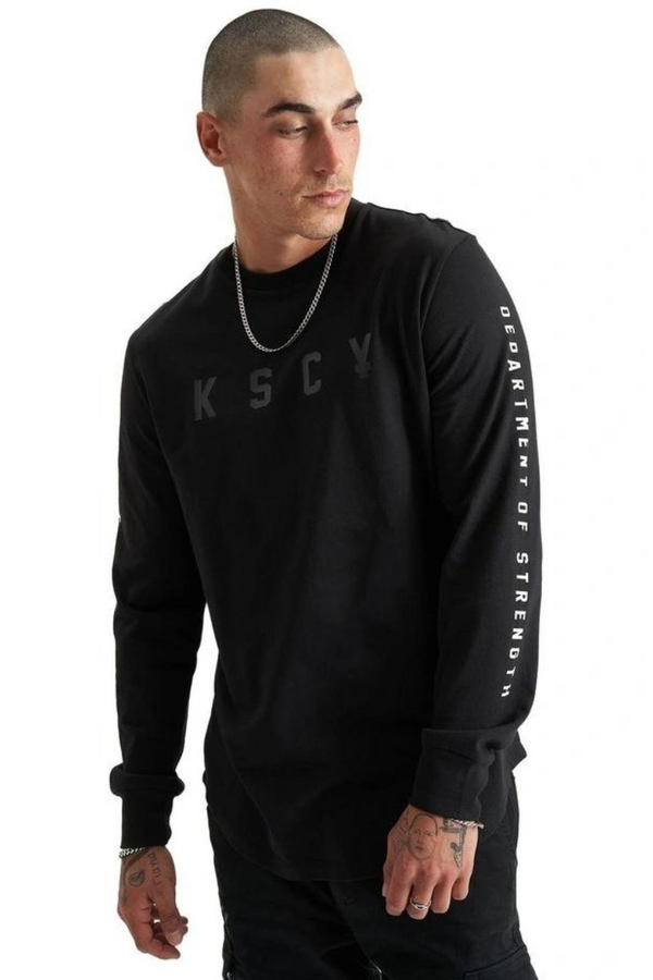 Kiss Chacey KSCY | Mens Eader Dual Curved L/S Tee (Jet Black)