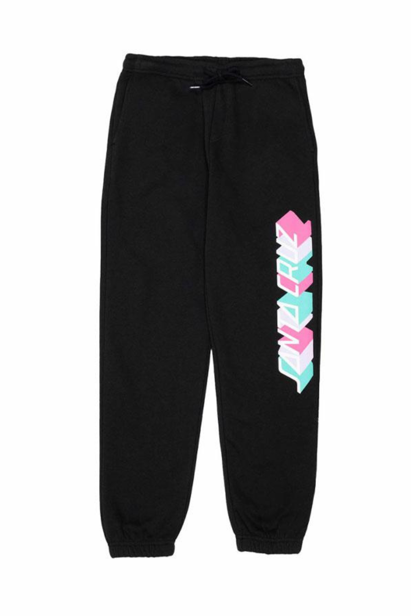 Santa Cruz | Kids Solid Strip Block Track Pant Elastic Waist (Black)