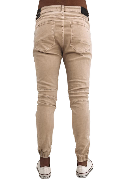 Silent Theory | Mens Strung Out Moto Cuffed Jean (Oatmeal)