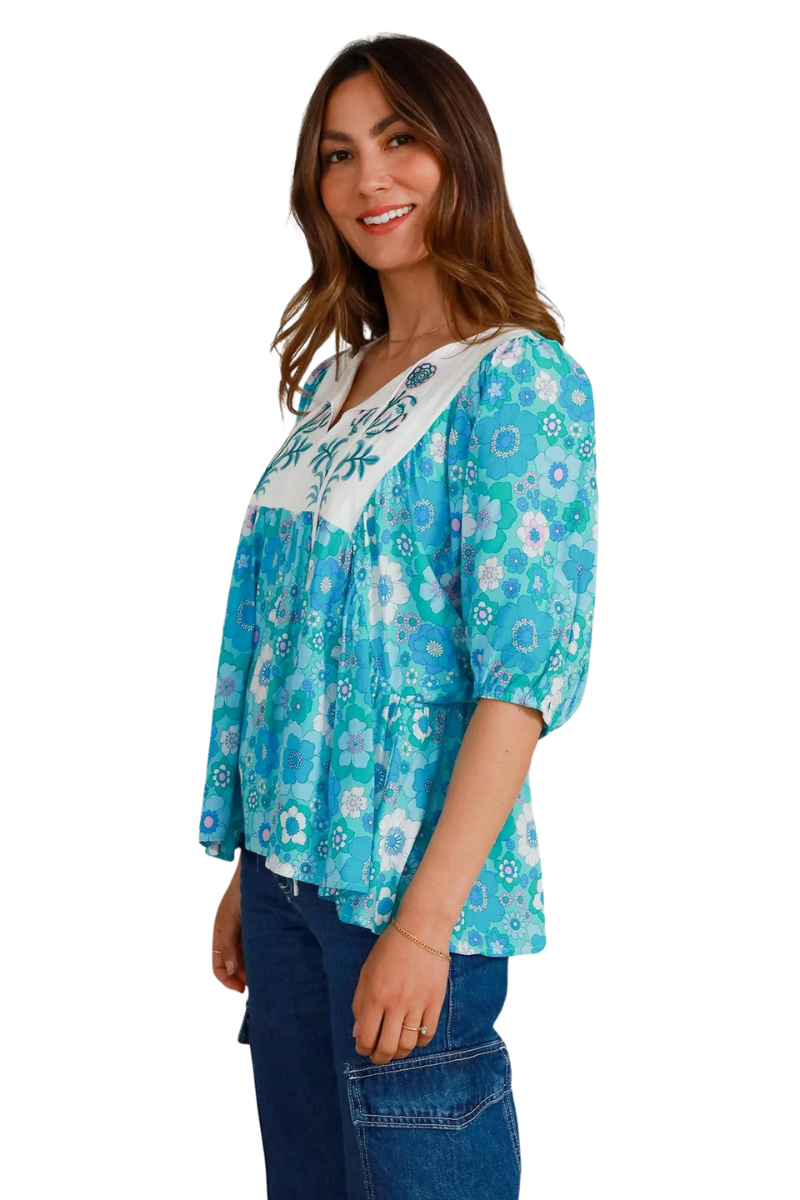 Dreamcatcher | Womens Amaryllis Top (Aqua)