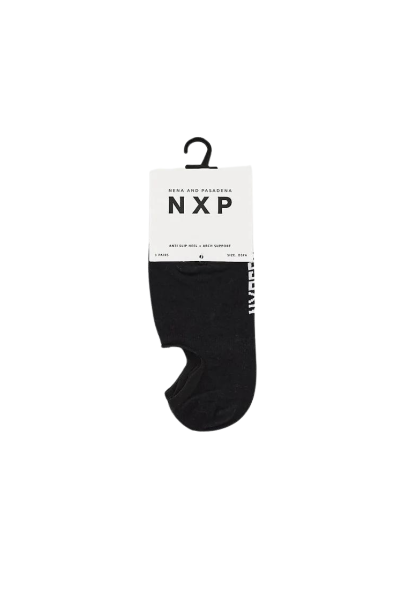 Nena And Pasadena NXP| Invisible Sock 3 Pk (Black)