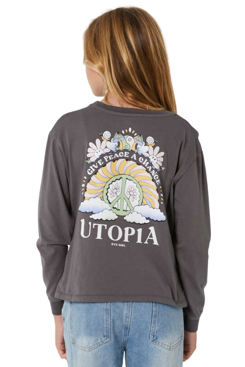 Eve Girl | Girls Utopia Ls Tee  (Charcoal)