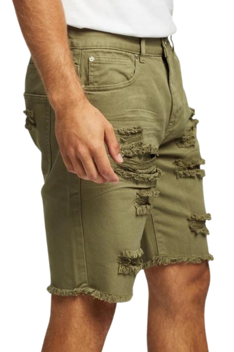 Silent Theory | Mens Ramble Ripped Short (Khaki)