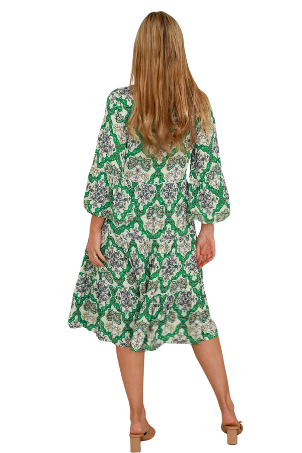 Dreamcatcher | Womens Flora Midi Dress (Green)