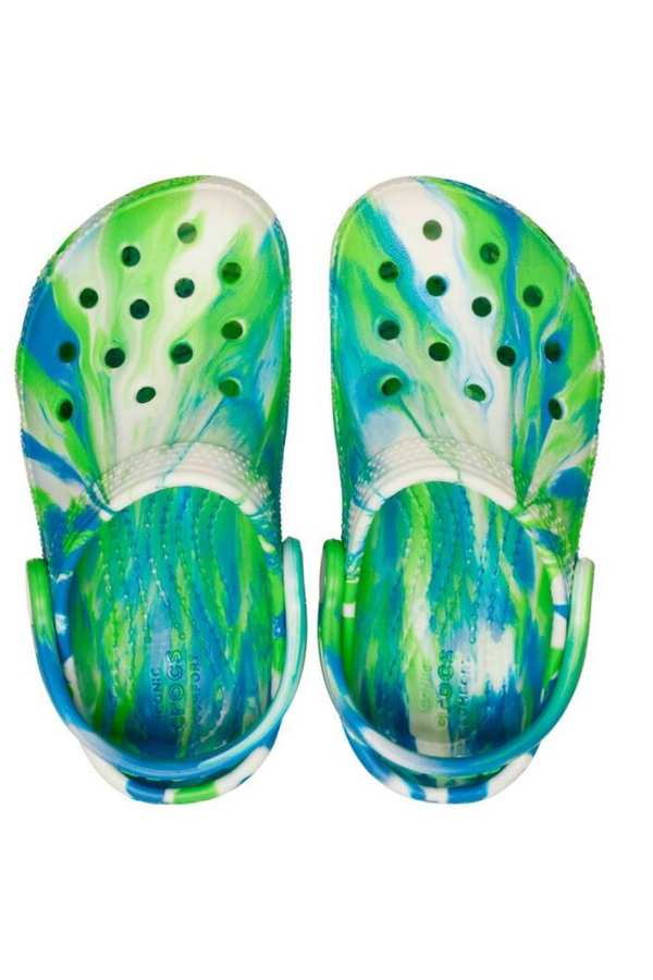 Crocs | Kids Classic Glow In The Dark Marbled Clog (Blue/Multi)