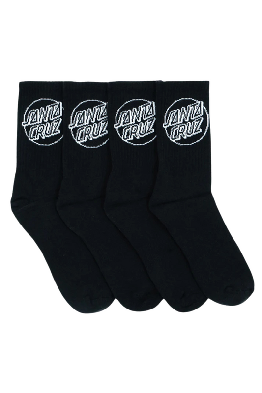 Santa Cruz | Opus Dot Mens Crew Socks 4Pk (Black)