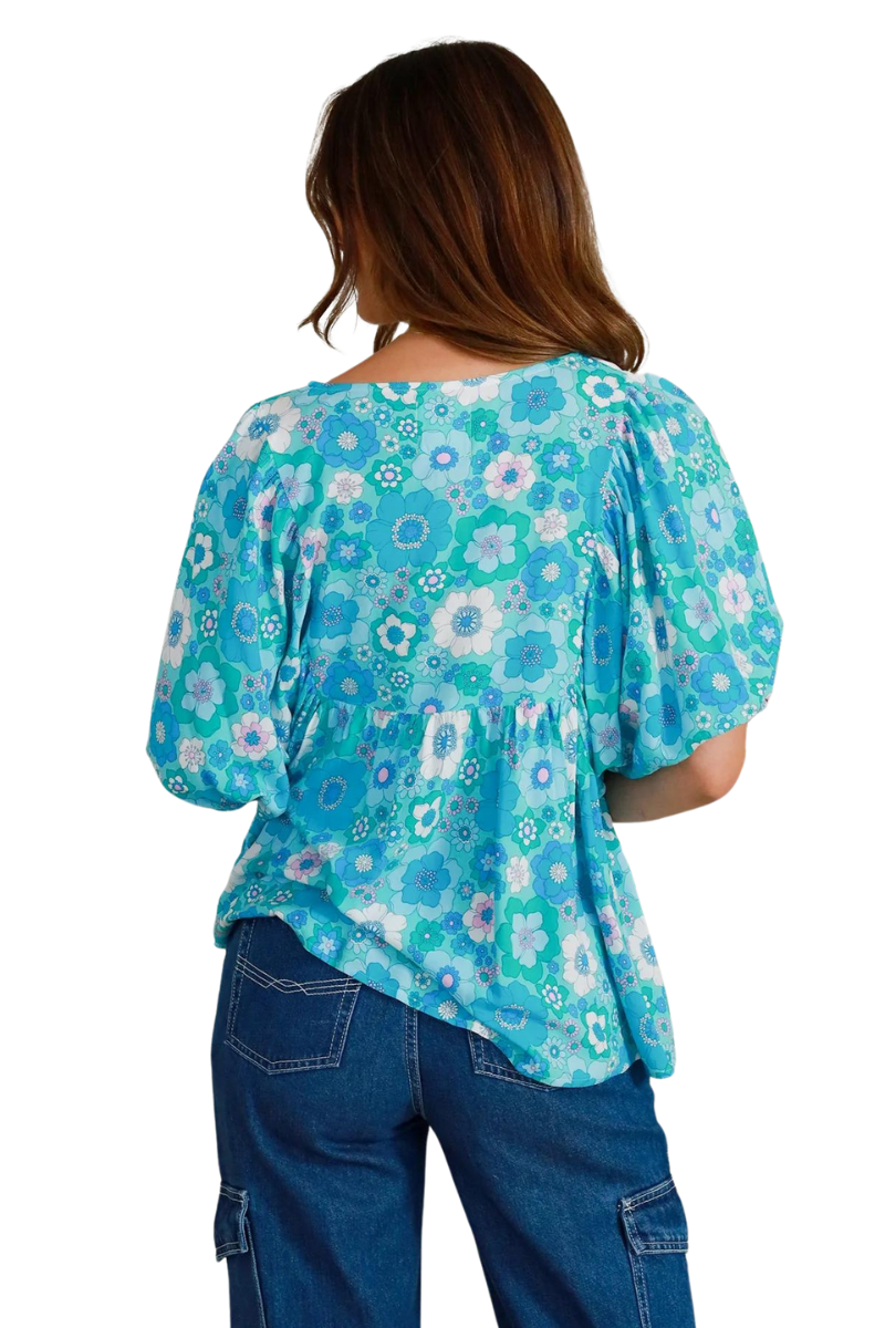 Dreamcatcher | Womens Amaryllis Top (Aqua)