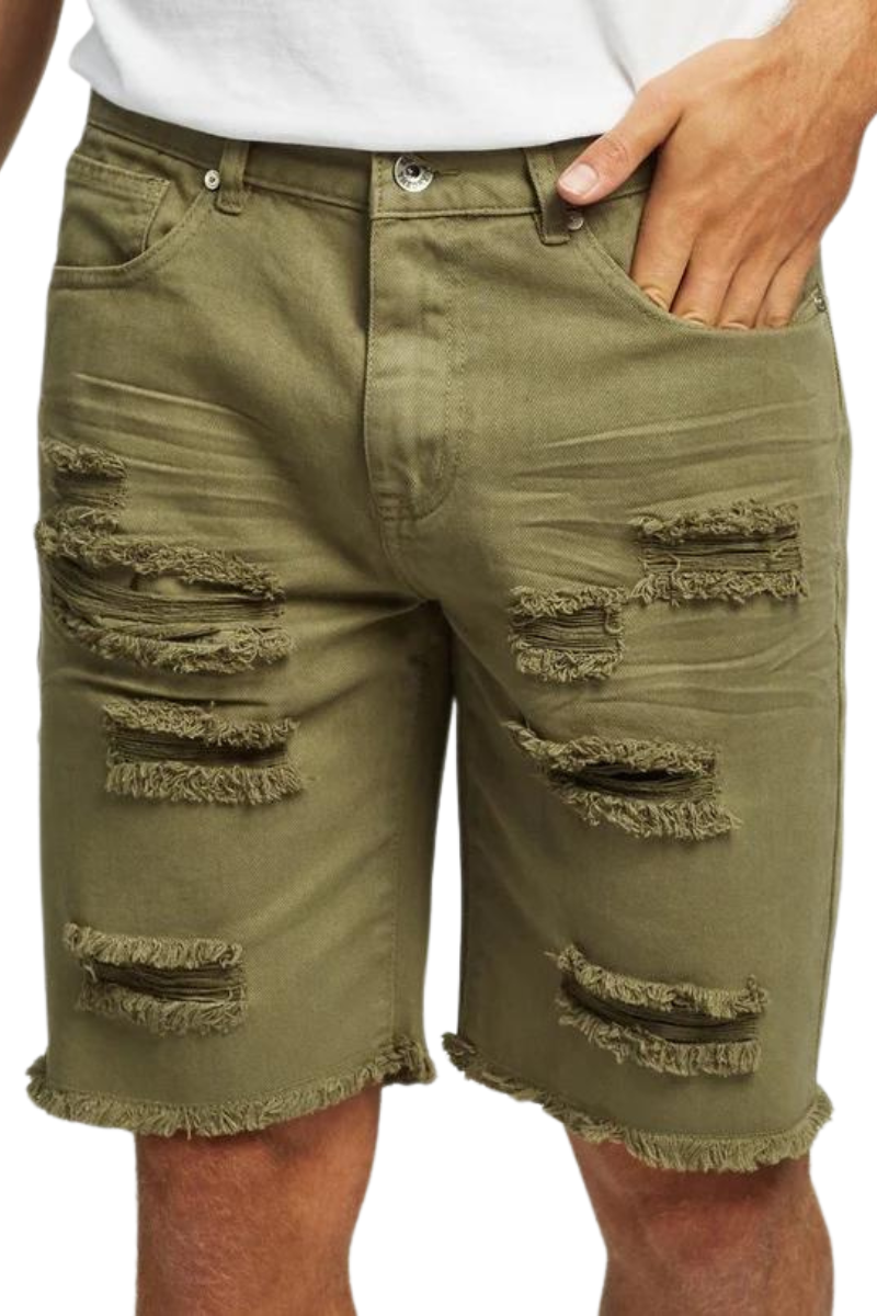 Silent Theory | Mens Ramble Ripped Short (Khaki)