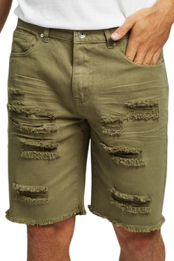 Silent Theory | Mens Ramble Ripped Short (Khaki)