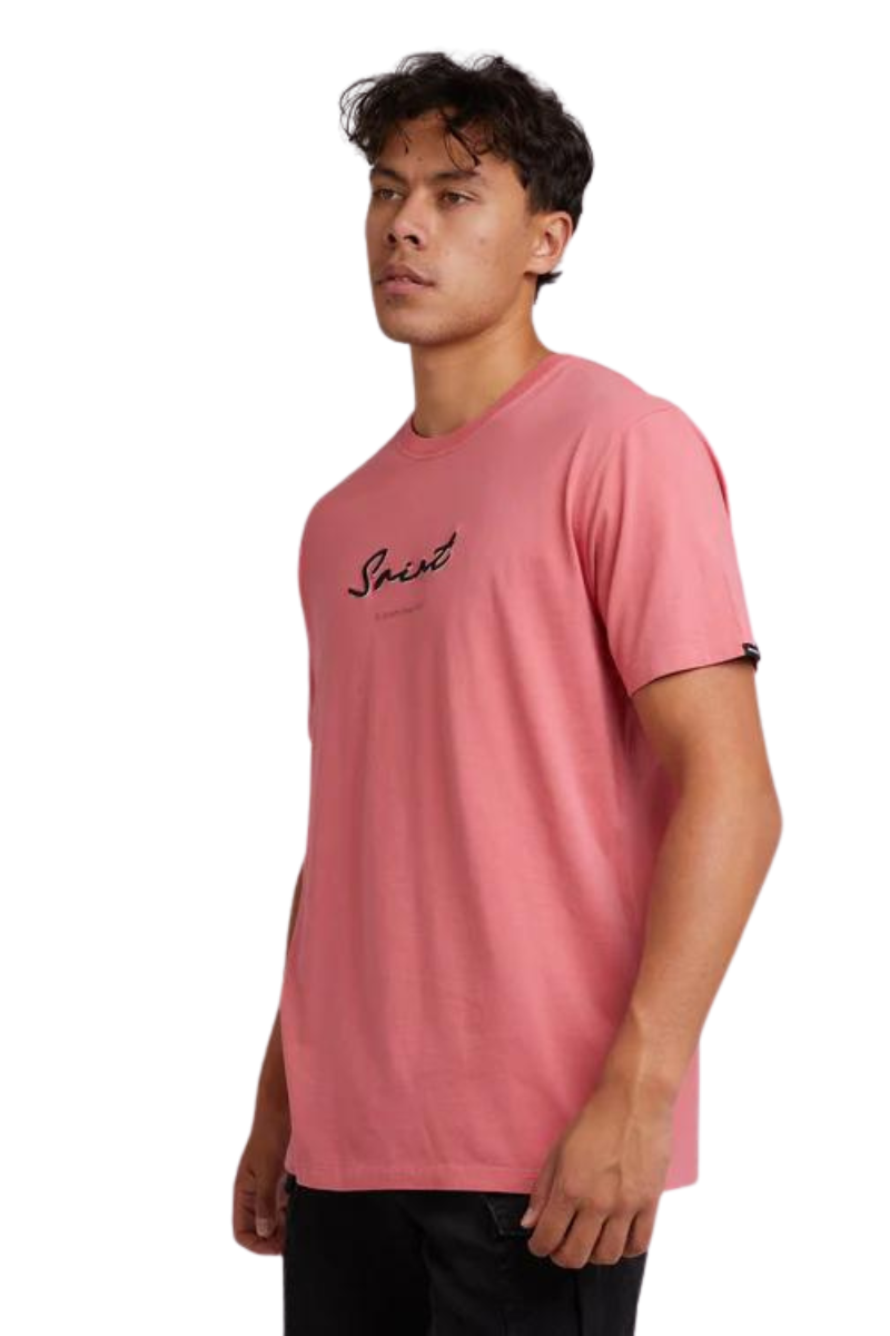 St Goliath | Mens Double Script Tee (Melon)