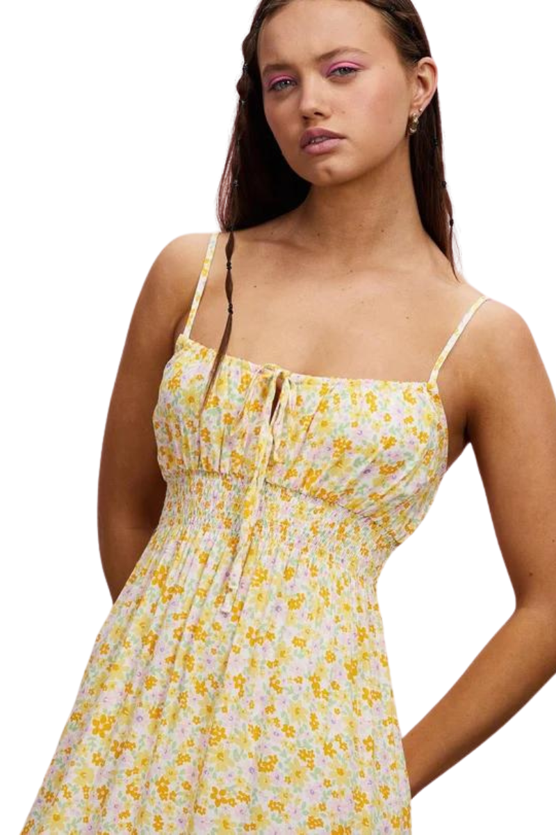 All About Eve | Womens Frida Floral Midi Dress (Yellow)