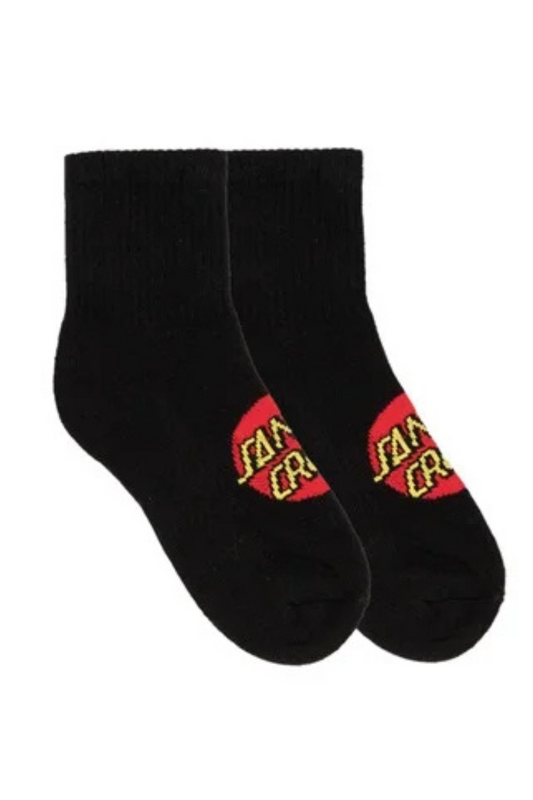 Santa Cruz | Kids Unisex Classic Dot Mid Crew Socks 2 Pack (Black)