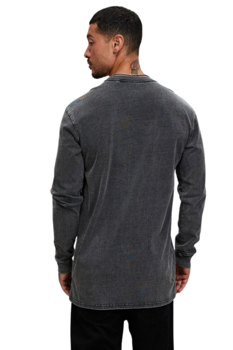 Silent Theory | Mens Burnt L/S Tee (Charcoal)