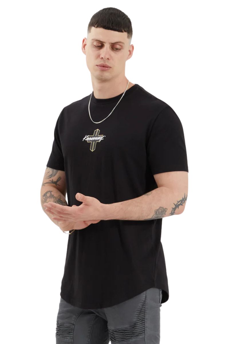 Kiss Chacey KSCY | Mens Prudheo Dual Curved Tee (Jet Black)