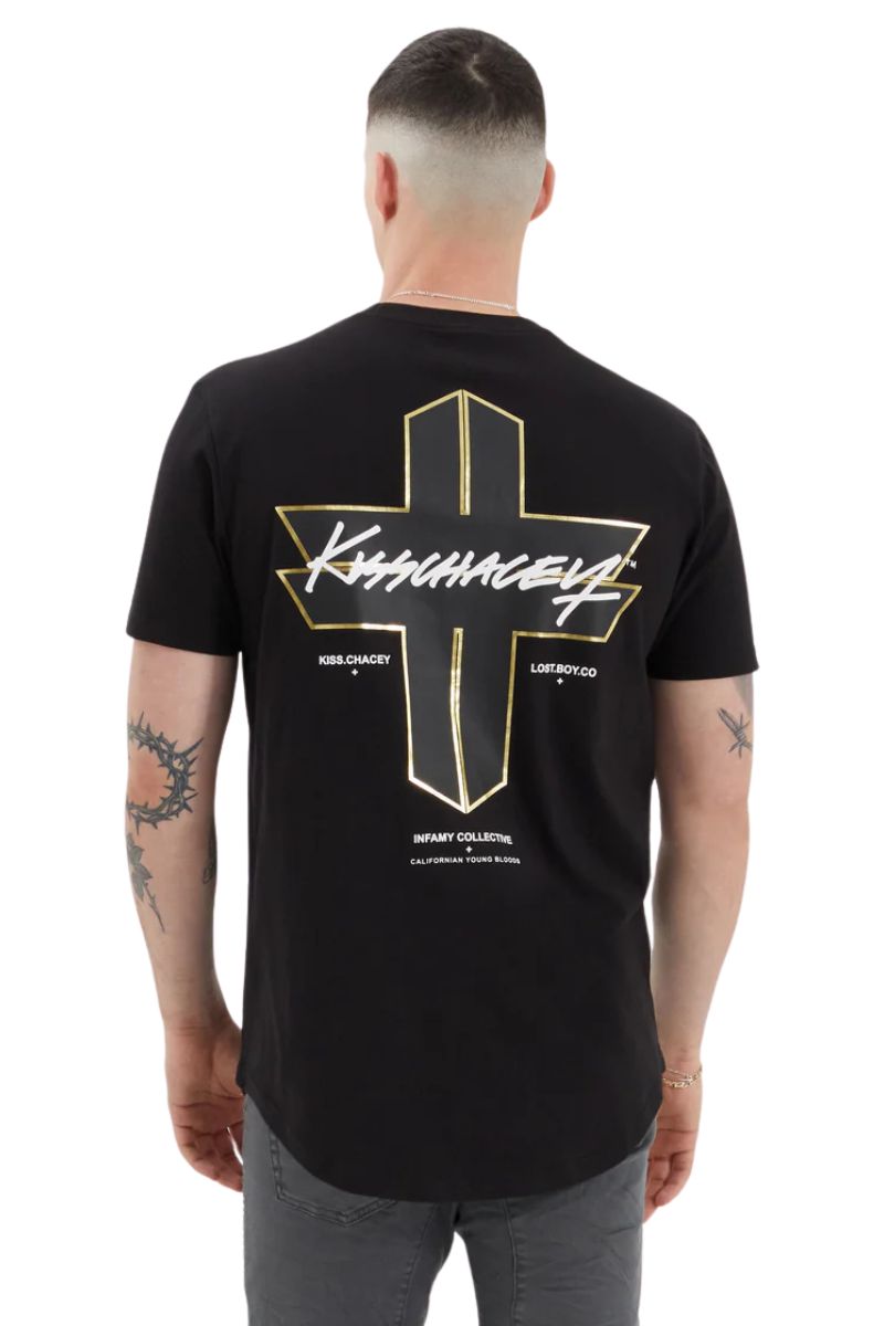 Kiss Chacey KSCY | Mens Prudheo Dual Curved Tee (Jet Black)