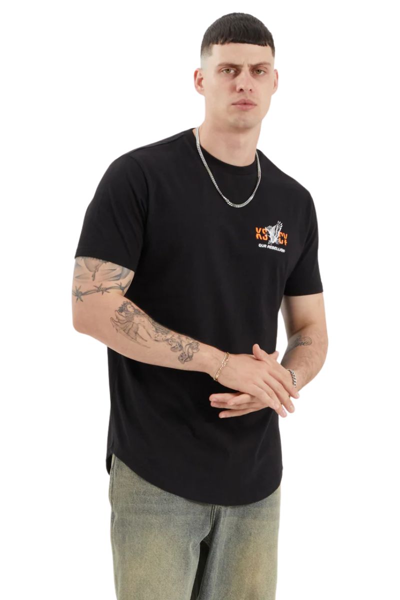 Kiss Chacey KSCY | Mens Brook Dual Curved Tee (Jet Black)