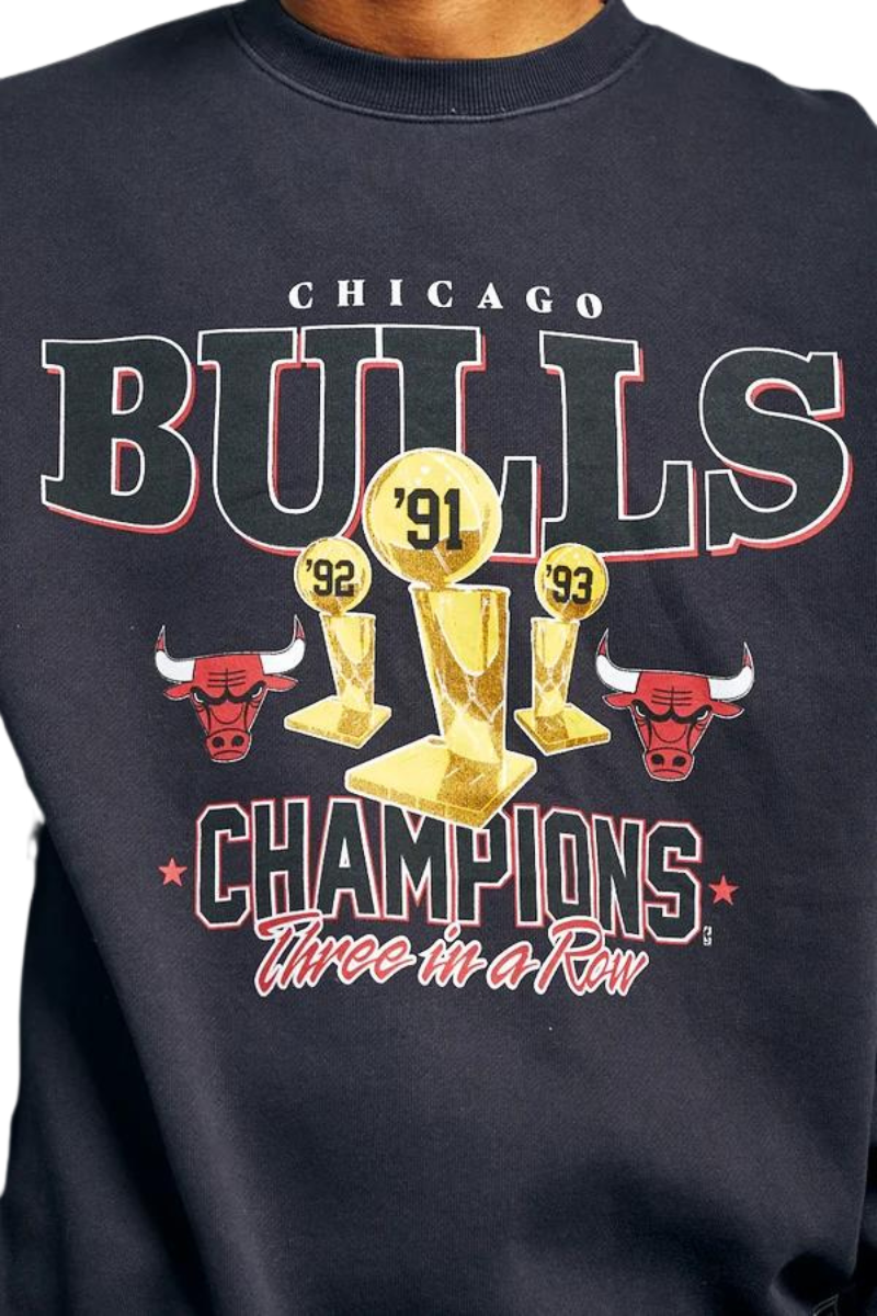 Mitchell & Ness | Mens Vintage Champs Trophy Bulls (Faded Black)